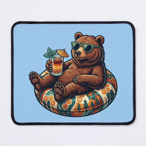 Item preview, Summer Chill Bear – Funny Pool Float Art designed and sold by Dogandesighn.