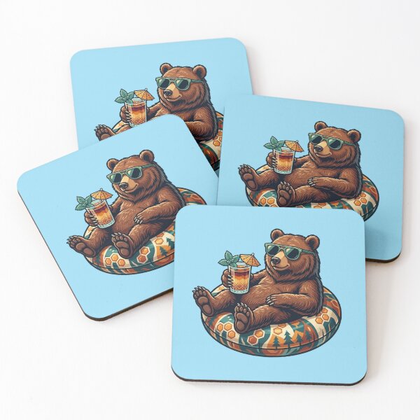 Item preview, Summer Chill Bear – Funny Pool Float Art designed and sold by Dogandesighn.