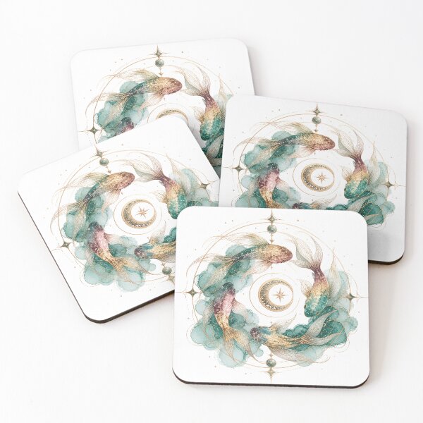 Item preview, Celestial Koi Flow Teal & Gold designed and sold by KireaDesigns.