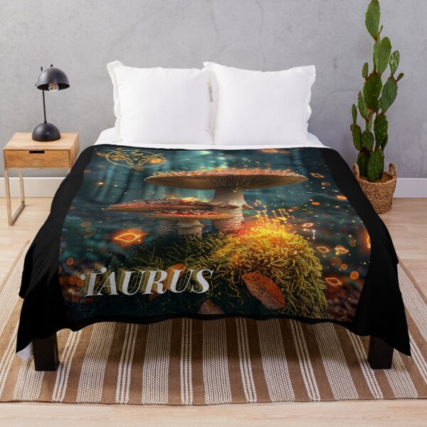 Item preview, Taurus Zodiac Mushroom – Celestial Fungi Astrological Art designed and sold by ZubekStudio.