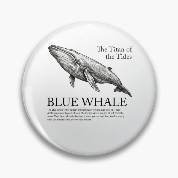 Item preview, Blue Whale - The Titan of the Tides Vintage Ocean Illustration designed and sold by MotionBanana Art.