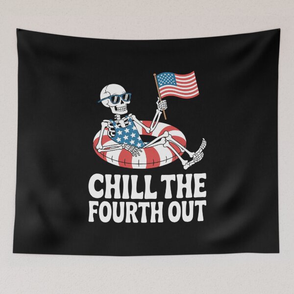 Item preview, 4th of July Skeleton Pool Party designed and sold by skulmanlatucool.