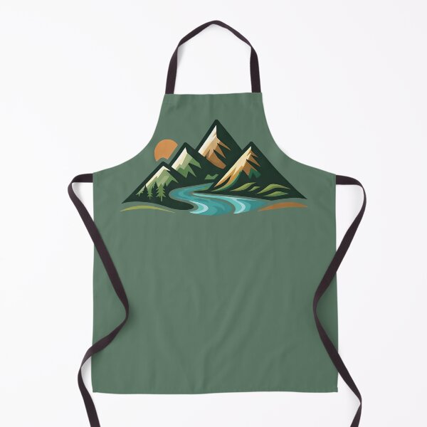 Item preview, Geometric Nature Landscape with Mountains and River designed and sold by GiggleTime.