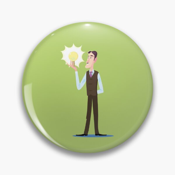 Item preview, Nikola Tesla looks contentedly at the glowing light bulb designed and sold by duxpavlic.