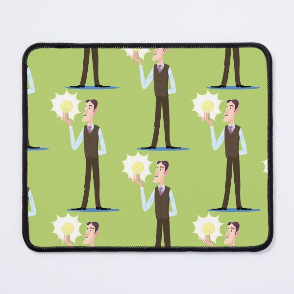 Item preview, Nikola Tesla looks contentedly at the glowing light bulb designed and sold by duxpavlic.