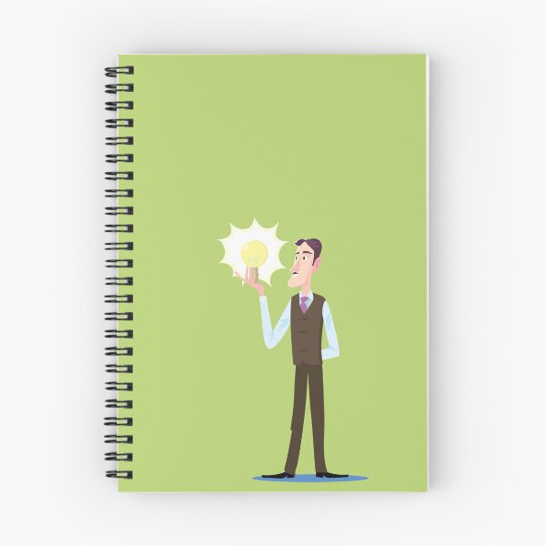 Item preview, Nikola Tesla looks contentedly at the glowing light bulb designed and sold by duxpavlic.