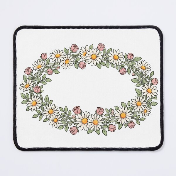 Item preview, daisy flower crown pink rosebuds spring designed and sold by Byte-shirt.