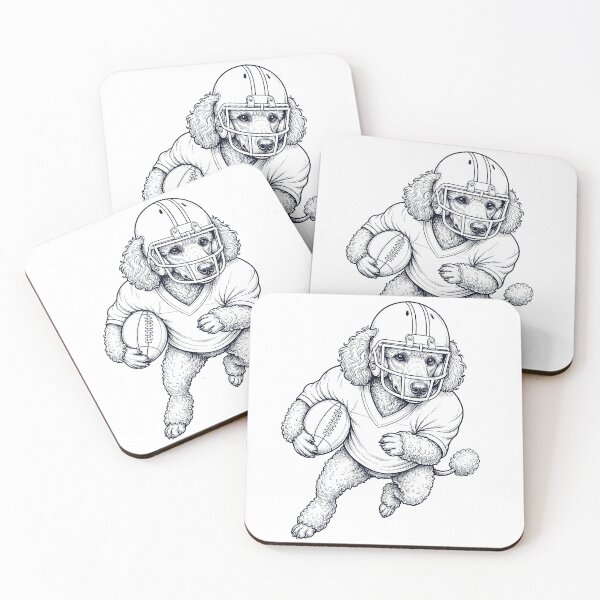Item preview, Vintage Poodle Playing American Football Player Dog Lover designed and sold by TerryConnells.