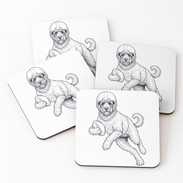 Item preview, Vintage Portuguese Water Dog Playing American Football Player Dog Lover designed and sold by TerryConnells.