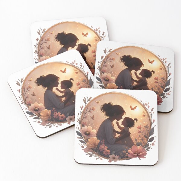 Item preview, Mother and Child Sunset Flower Art designed and sold by InkNovaLab.