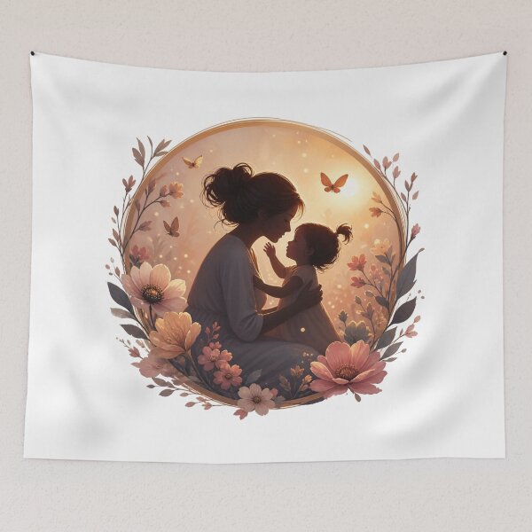 Item preview, Mother and Child Sunset Flower Art designed and sold by InkNovaLab.