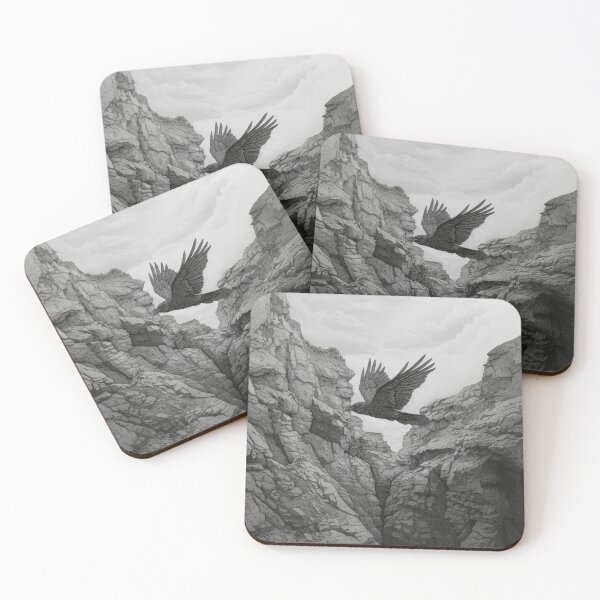 Item preview, A Raven gliding above rugged cliffs, Birds in Motion designed and sold by CDC40.