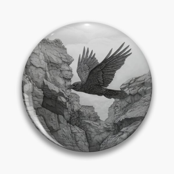 Item preview, A Raven gliding above rugged cliffs, Birds in Motion designed and sold by CDC40.