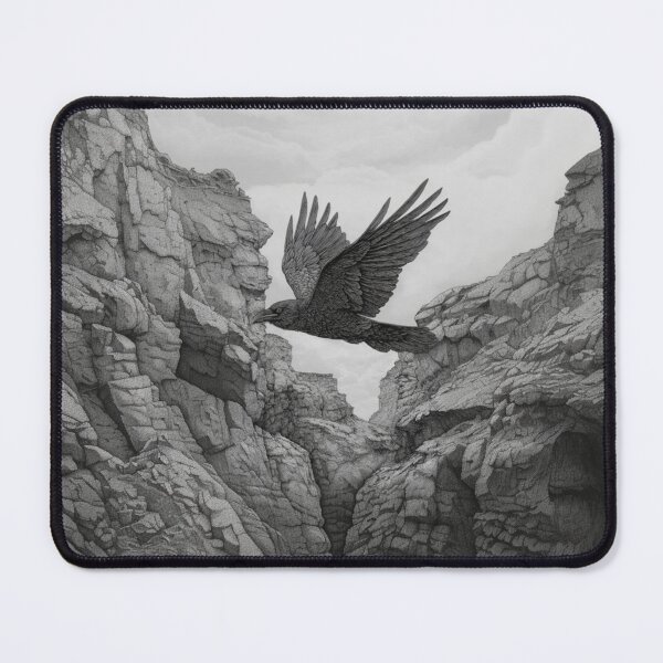 Item preview, A Raven gliding above rugged cliffs, Birds in Motion designed and sold by CDC40.
