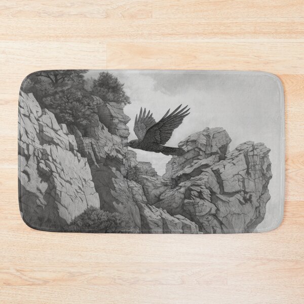 Item preview, A Raven gliding above rugged cliffs, Birds in Motion designed and sold by CDC40.