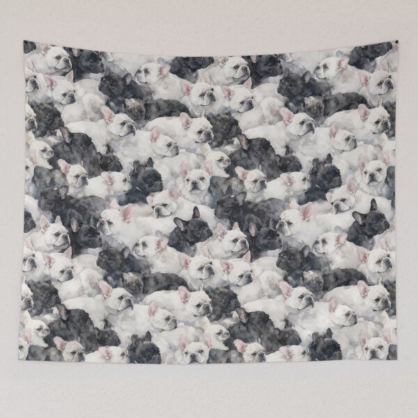 Item preview, Black and white French Bulldog illustration designed and sold by Anne Londez Studio.
