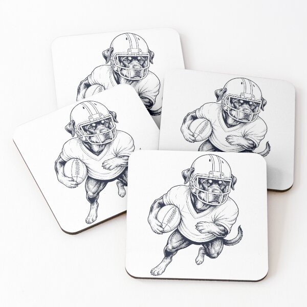 Item preview, Vintage Rottweiler Playing American Football Player Dog Lover designed and sold by TerryConnells.