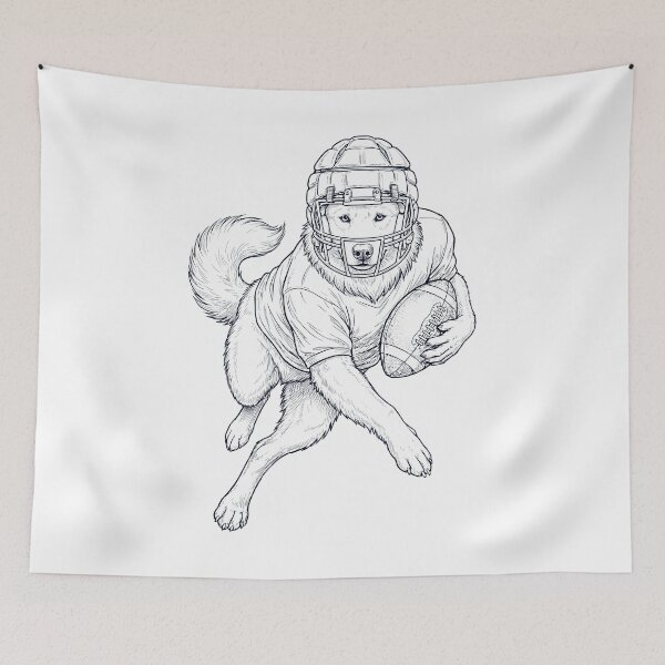 Item preview, Vintage Samoyed Playing American Football Player Dog Lover designed and sold by TerryConnells.