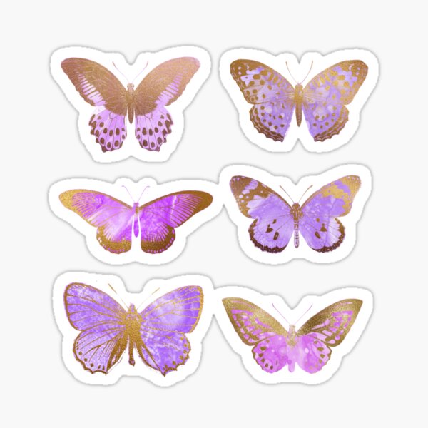 Item preview, Purple Butterflies, Gold and Purple Butterfly Stickers designed and sold by EarthlyIndigo.