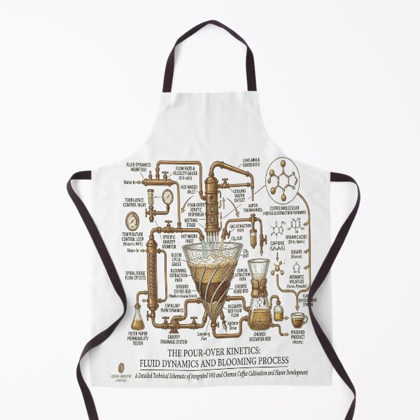 Item preview, The Pour-Over Kinetics - Fluid Dynamics & Blooming Schematic designed and sold by ClaussShop.
