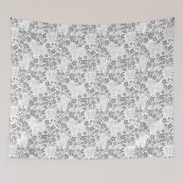 Item preview, Sphynx Cat Floral Pattern | Hairless Cat Aesthetic Design in Grey designed and sold by WildLakePatterns.