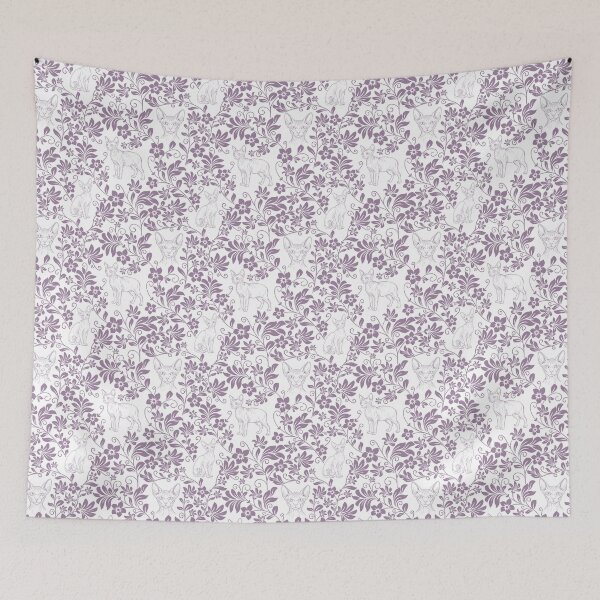 Item preview, Sphynx Cat Floral Pattern | Hairless Cat Aesthetic Design in Lavender designed and sold by WildLakePatterns.