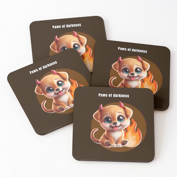 Item preview, Paws of Darkness – Fire Glow Dog on Black Background Aesthetic Design designed and sold by lunadesignsmoon.