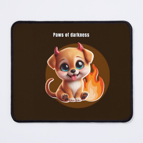 Item preview, Paws of Darkness – Fire Glow Dog on Black Background Aesthetic Design designed and sold by lunadesignsmoon.
