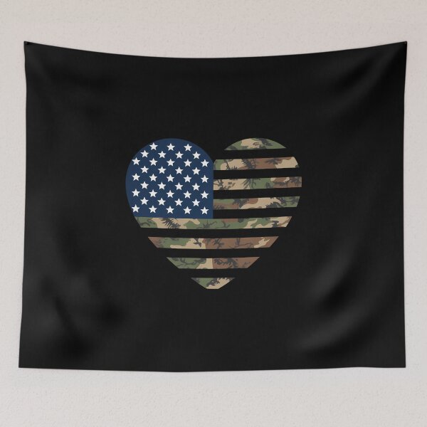 Item preview, American Flag Heart Camouflage Military designed and sold by Botagazghlat.
