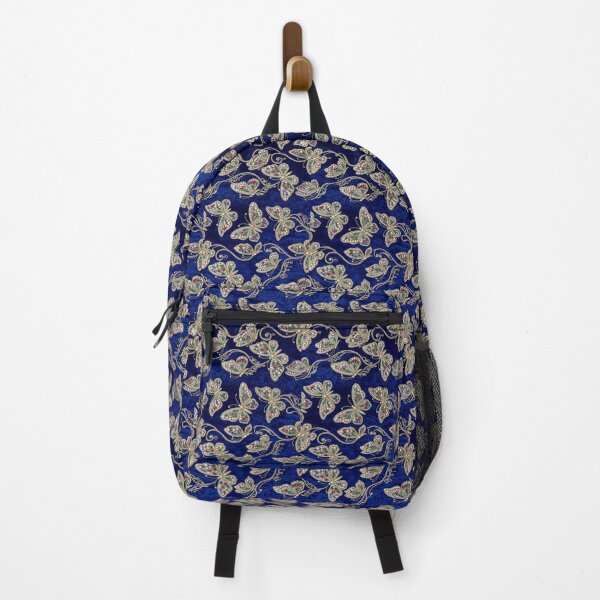 Item preview, Royal Blue Velvet with Jeweled Butterfly Embroidery designed and sold by KeerthiCuteFind.