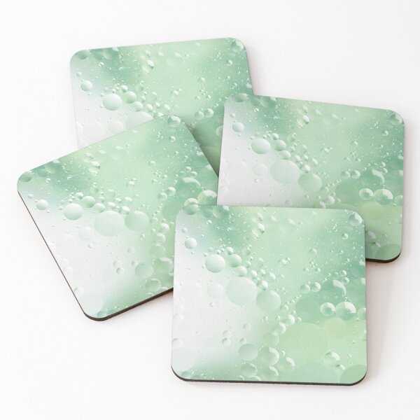 Item preview, Green and white watercolor bubbles, water drops pale modern art designed and sold by TanalyFlowers.