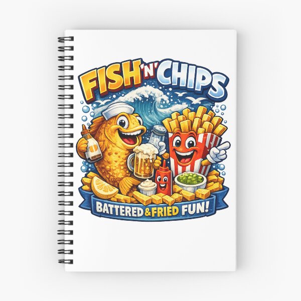 Item preview, Fish ‘n’ Chips Funny Design – British Food Cartoon Batter & Fried Fun designed and sold by GarnerSupplyCo.