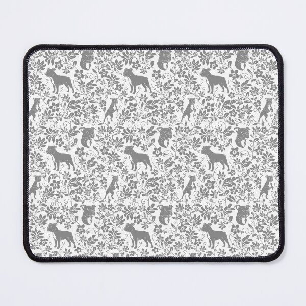 Item preview, Staffordshire Bull Terrier Floral Pattern | Cute Staffy Dog Design in Grey designed and sold by WildLakePatterns.