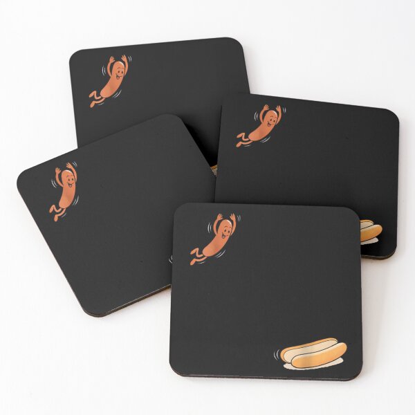 Item preview, Funny Hot Dog Jumping Into Bun designed and sold by ZalcArtStore.