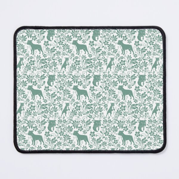 Item preview, Staffordshire Bull Terrier Floral Pattern | Cute Staffy Dog Design in Green designed and sold by WildLakePatterns.