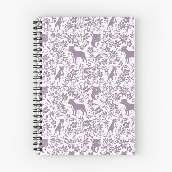 Item preview, Staffordshire Bull Terrier Floral Pattern | Cute Staffy Dog Design in Lavender designed and sold by WildLakePatterns.