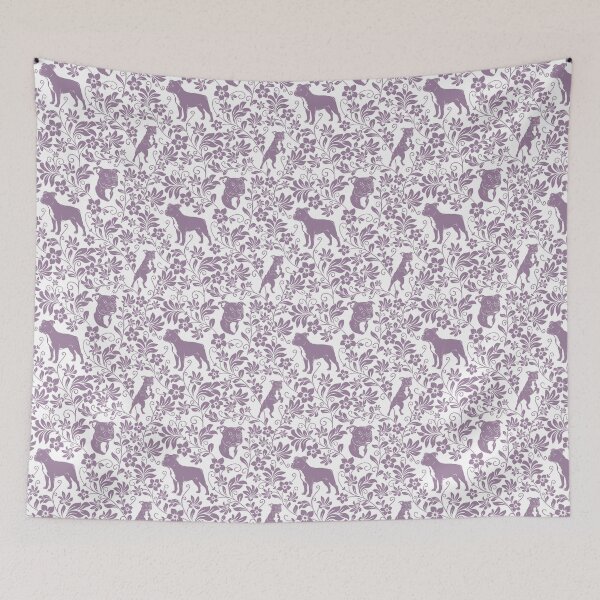 Item preview, Staffordshire Bull Terrier Floral Pattern | Cute Staffy Dog Design in Lavender designed and sold by WildLakePatterns.