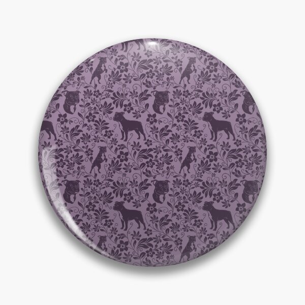 Item preview, Staffordshire Bull Terrier Floral Pattern | Cute Staffy Dog Design in Purple designed and sold by WildLakePatterns.