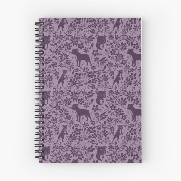 Item preview, Staffordshire Bull Terrier Floral Pattern | Cute Staffy Dog Design in Purple designed and sold by WildLakePatterns.