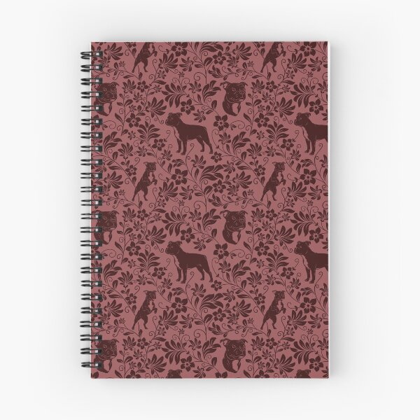Item preview, Staffordshire Bull Terrier Floral Pattern | Cute Staffy Dog Design in Red designed and sold by WildLakePatterns.