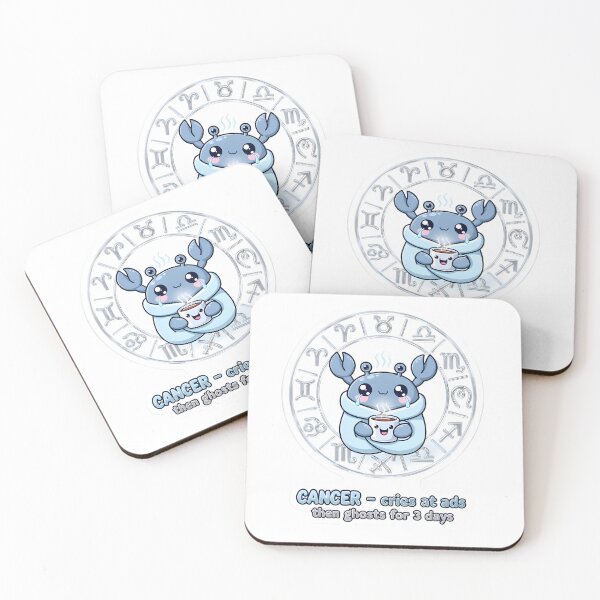 Item preview, Cancer Cries At Ads Then Ghosts Funny Zodiac Sticker designed and sold by Zodiac Celestial Art.