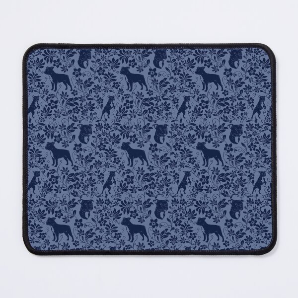 Item preview, Staffordshire Bull Terrier Floral Pattern | Cute Staffy Dog Design in Blue designed and sold by WildLakePatterns.