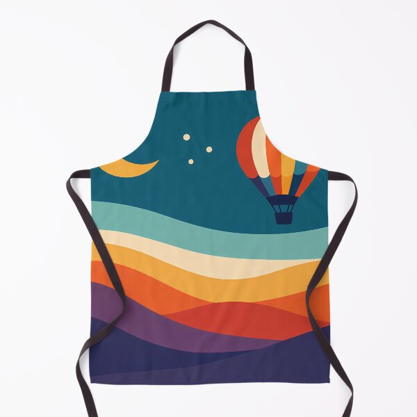 Item preview, Moonlit Hot Air Balloon over Wavy Hills designed and sold by InkSmithery.