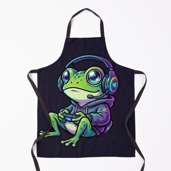 Item preview, Gaming Frog with Headset designed and sold by ChaosNest.