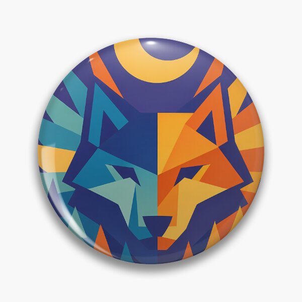 Item preview, Geometric Wolf Totem with Moonlit Forest designed and sold by InkSmithery.