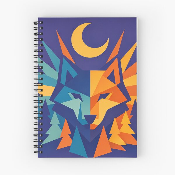 Item preview, Geometric Wolf Totem with Moonlit Forest designed and sold by InkSmithery.