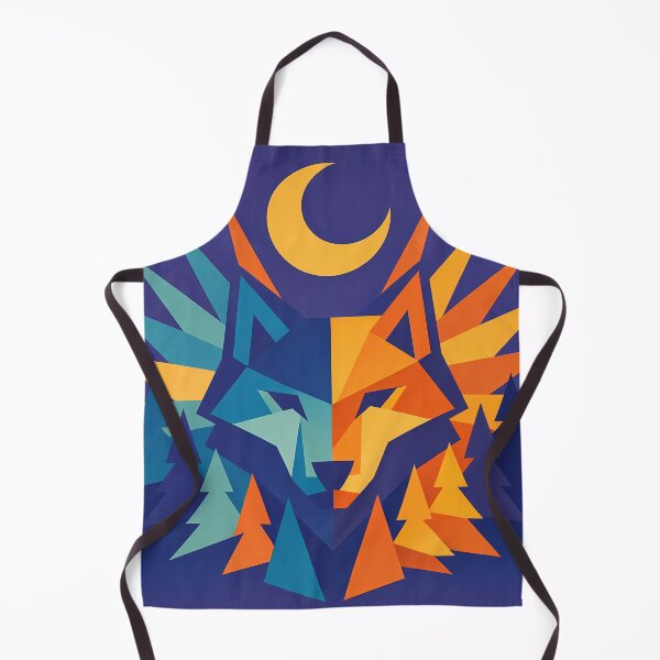 Item preview, Geometric Wolf Totem with Moonlit Forest designed and sold by InkSmithery.