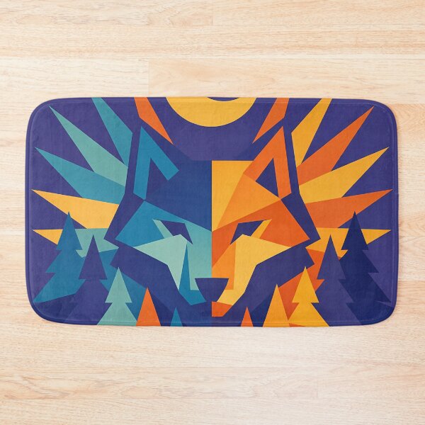 Item preview, Geometric Wolf Totem with Moonlit Forest designed and sold by InkSmithery.
