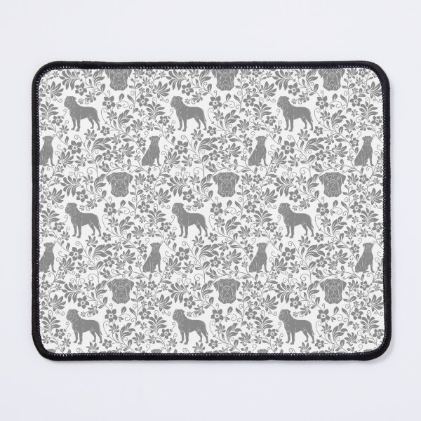 Item preview, Bullmastiff Floral Pattern | Strong Dog Botanical Aesthetic in Grey designed and sold by WildLakePatterns.