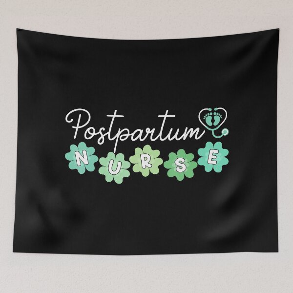 Item preview, Postpartum Nurse Floral Lettering Sticker designed and sold by zamiokaline.